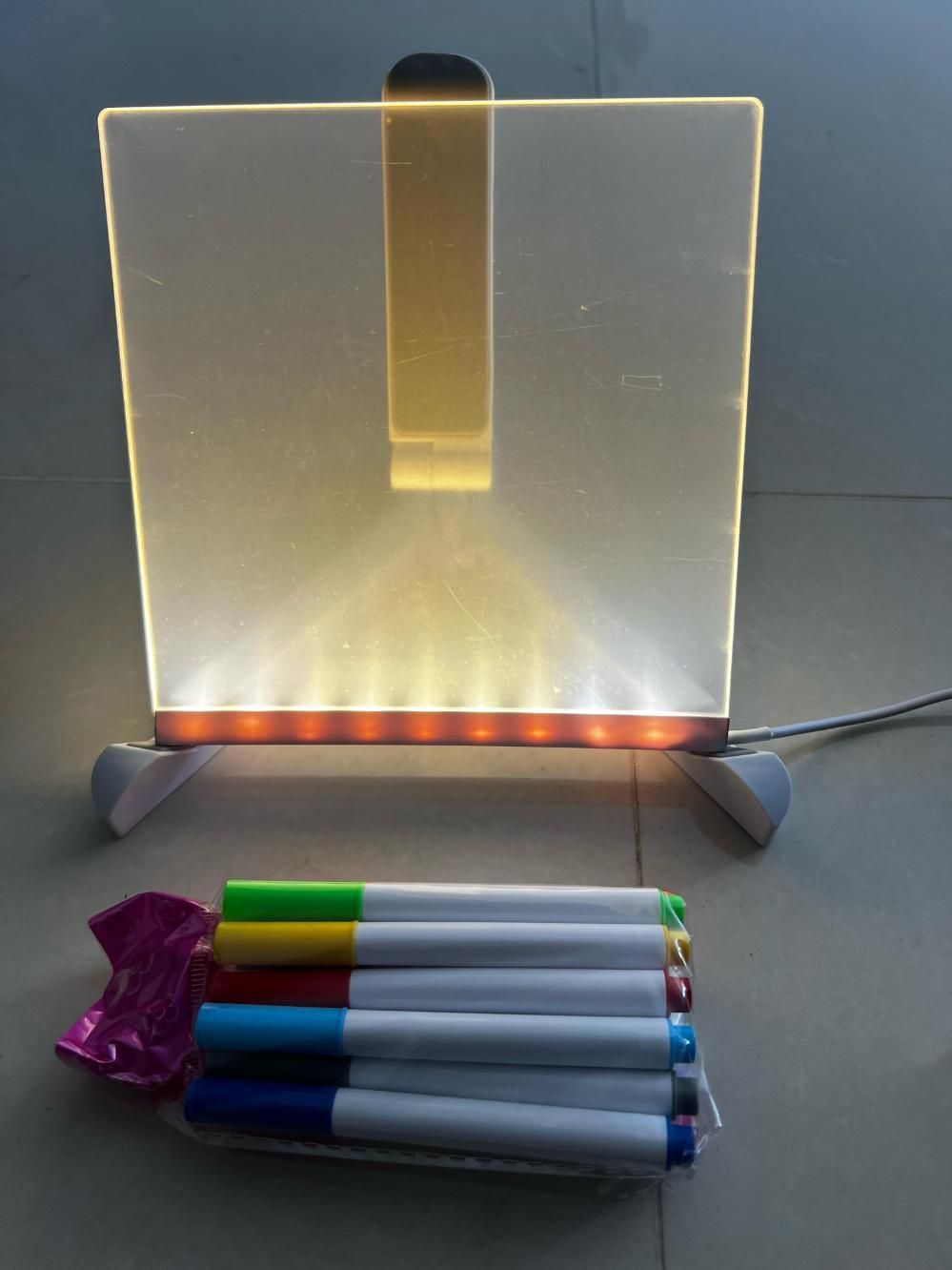 3D LED Light Glass Acrylic Writing Pad