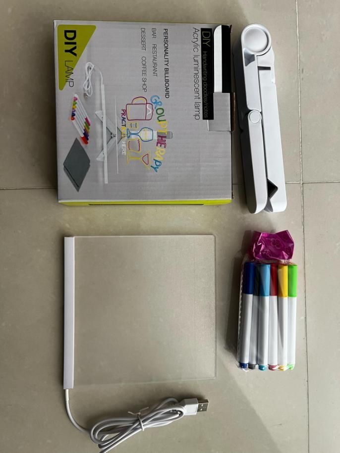 3D LED Light Glass Acrylic Writing Pad